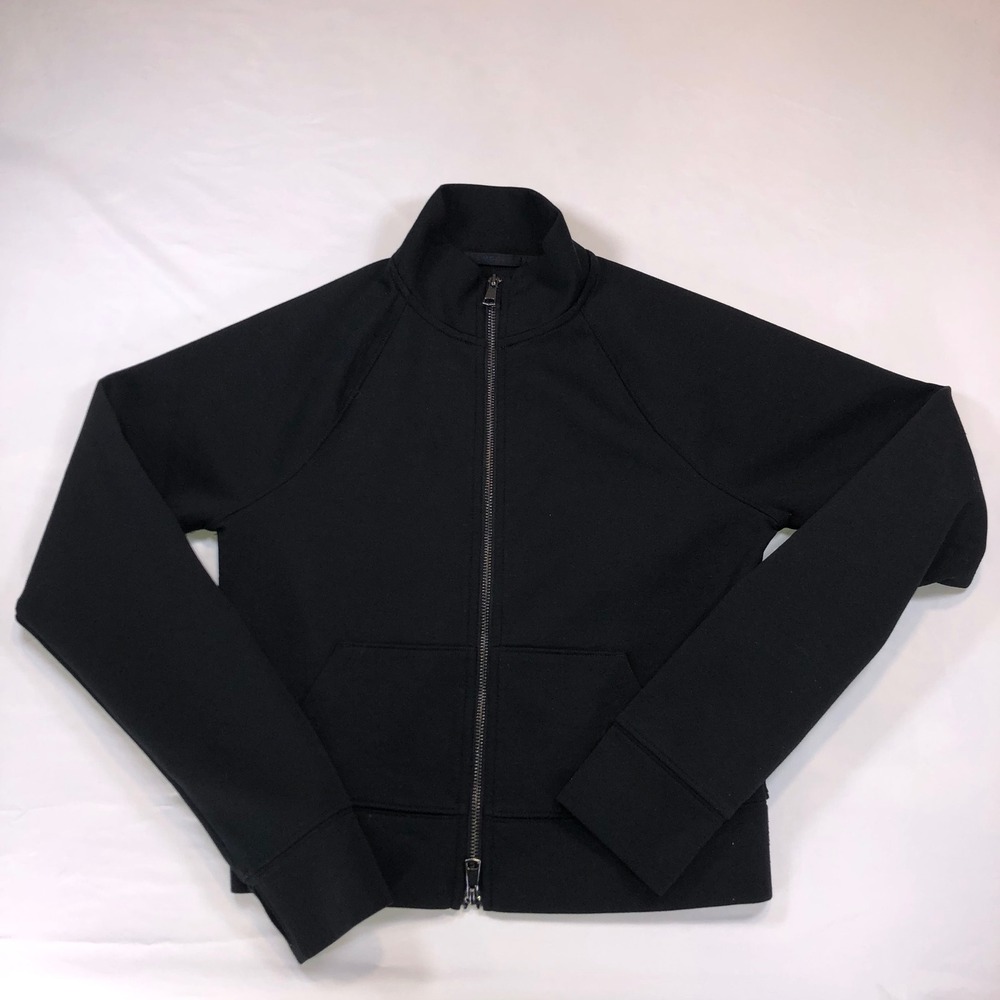 Abercrombie & Fitch YPB Black Full Zip Track Jacket Mock Neck Cropped Medium